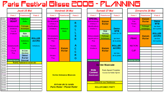 Planning de l'événement - Cliquez pour agrandir !